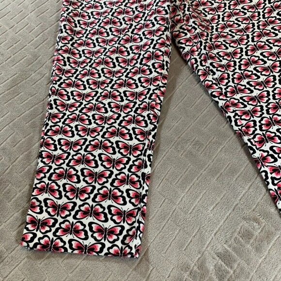 Talbots Womens 6p Pants Crop Capri Colorful Butterfly Print Mid Rise Stretch - Picture 3 of 12